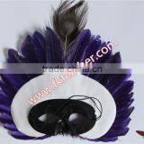 Natural Craft Purple Spot Feather Mask Halloween Decorations thumbnail-5