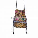 Embroidered Satin Fabric Jewellery Mirror Pouch thumbnail-2