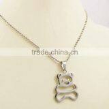 Wholesale Cute Stainless Steel Bear Pendant Necklace thumbnail-4