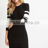 Stripe of Cultivate One's Morality Knitting 7 Minutes of Sleeve Dress thumbnail-2