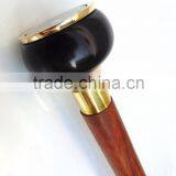 Brass & Wooden Ware Designer Black Color Compass Handle Walking Stick Wk1113 thumbnail-1