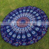 Latest Design Peacock Round Beach Scarves Yoga Mat thumbnail-2
