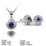 [SZH-1205] 925 Silver Jewelry Set With CZ Stones, Micro Pave Setting, Wedding Jewelry Sets. thumbnail-1