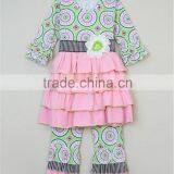 Wholesale Childrens Cotton Orange Chevron Thanksgiving Baby Girls Boutique Clothing thumbnail-4