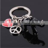 Promotion Hard Pvc Black Elephant Zine Alloy Lover Key Ring