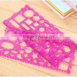 High Quality Soft 2 PCS In One Set Plastic Ruler Drawing Stencil thumbnail-2