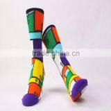 In Stock White Black Pattern 168N 100% Cotton Socks thumbnail-5