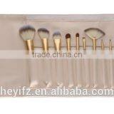 Hot Sell Wood Handle Synthetic Hair 12PCS Travelling Champagne Color Makeup Brush Set thumbnail-5