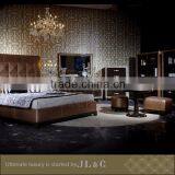 Solid Wood Cocktail Cabinet-JH10-09 Leather Covered Display Cabinet- JL&C Luxury Home Furniture thumbnail-2