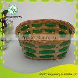 Green Bamboo Chip Woven Storage Basket thumbnail-2