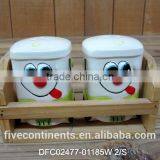 New Cute Decorative Ceramic Kids Car Salt and Pepper Shaker thumbnail-1