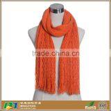 2016 New Design Chic Orange Crochet Cable Knit Winter Scarf For Women