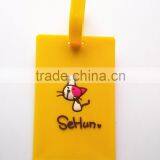 Wholesale Cute Dog Printed Soft Rubber Shaped Bag Tags Travel Luggage Tag PVC