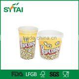 Various size disposable biodegradable cinema paper cups for popcorn