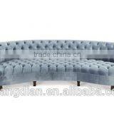 Modern Cheap Velvet Fabric Handcrafted Tufted Sofa Chesterfield Sofa for Sale thumbnail-2