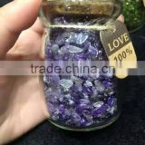 Natural amethys quartz crystal gravel wishing bottle for sale