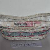 Wicker/wood Chip Tray; Willow Home Storage Basket