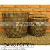 Quality Round Rattan Wicker Flower Planter thumbnail-1