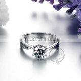 8.6MM Stainless Steel Prong Setting Zircon Ring Fashion Couple Ring Wedding Jewelry 6260495 thumbnail-2