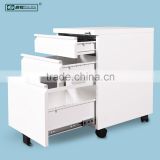 Modern Lockable Powder Coated Steel Mobile 3 Drawer Lateral File Cabinet