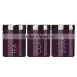 Stainless Steel Tea/Coffee/Sugar/Cake/Utensil Canisters Set Colored thumbnail-3