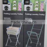 Rolling Laundry Cart Tubular Metal Frame Heavyweight White Bag Wheels Home NEW thumbnail-6
