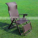 Rattan Zero Gravity Lounge Chair with Pillow and Cup Holder