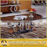 Marble Top Coffee Table With Metal Base for Banquet Hall