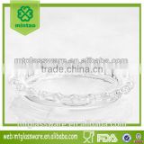 Clear dinnerware,glass round shaped plate beaded