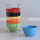 6pcs Stackable Bowl Set in Ceramic thumbnail-1