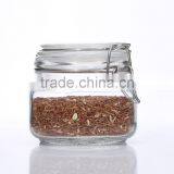 Set 5 Clear Eco-friendly Square Glass Storage Jars With Clip Locking Lid thumbnail-6