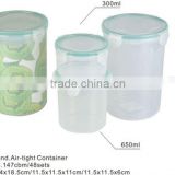 plastic 3pcs air tight container,air-tight food storage container
