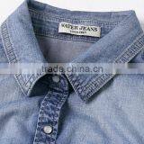 China Wholesale New Design Customized Shirt Denim Lady Blouse for Women thumbnail-5