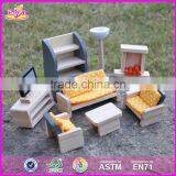 2017 New Design Children Pretend Play Wooden Dollhouse Furniture Sets W06B055 thumbnail-2