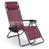 2 Pack Burgundy Folding Infinity Zero Gravity Chair With Cup Holder thumbnail-3