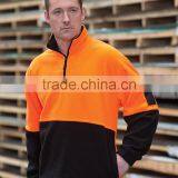 Winter Pullover Safety Mens Fleece Orange Zipper Hoodies Work Uniform hi Vis Workwear thumbnail-5