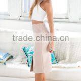 2016 Hot Sale Two Piece Set Ladies Clothing Latest Model Blouse and Skirt thumbnail-3