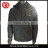 Black pu Leather Jacket Men Winter Jacket pu Leather Coat thumbnail-1