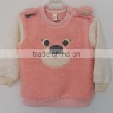 cool baby girls little bear faux fur pink and white coat for winter