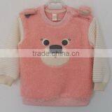 Cool Baby Girls Little Bear Faux Fur Pink and White Coat for Winter thumbnail-1