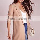 MGOO Foshan Manufacturer Custom Women Blazer Supplier Longline Blazers Oversized Loose Style No Buttons Jackets thumbnail-4
