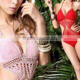 Sexy Hot One Piece Swimsuit Push Up Bikini Hollow Crochet Knitting Bikini thumbnail-2