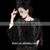 2016 Casual Woman Overclothes Rex Rabbit Fur Coat Lady Faux Fur Stylish Coat for Winter thumbnail-3