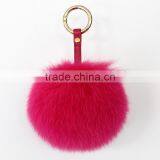 Myfur High Quality Luxury Colorful 12-13cm Fluffy Fox Fur Ball Keychain thumbnail-6