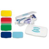 First Aid Kit - one-piece case has a snap-tight lid, comes with 2 adhesive bandages, 1 aspirin, 1 cream and comes with your logo