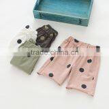 Wholesale Pure Color Polka Dots Girls Casual Shorts Kids thumbnail-2