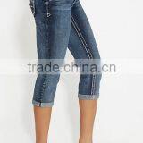 Medium Wash Capri With Metallic Stitching #82393 thumbnail-2