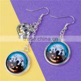 Resin Halloween Earrings Silver Plated Pumpkin 7.1cm 5cm X2.4cm thumbnail-2