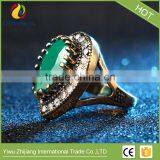 Big Water Drops Black Ring For Women Plating Gold Mosaic CZ Zircon Turkey Jewelry Vintage Wedding Fine RING thumbnail-5