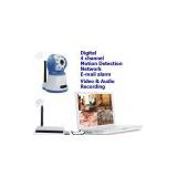 4 Channel 2.4GHz USB Digital Wireless Network motion dectection Email alarm IR  Camera